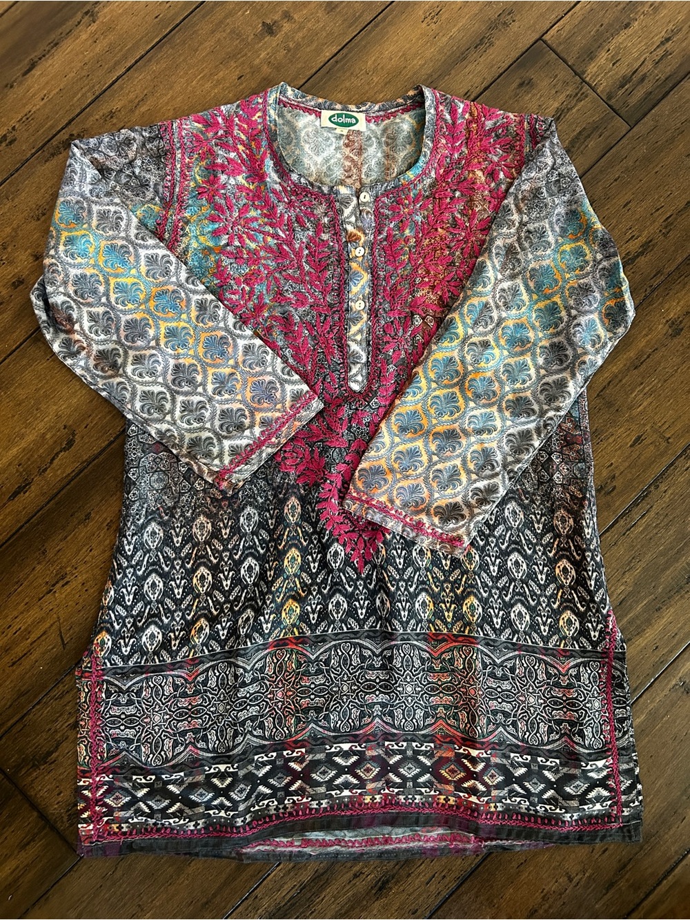 Dolma Embroidered Multi-Color Tunic Top